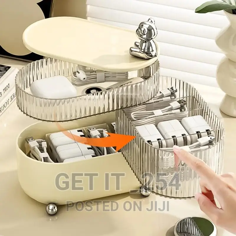 Rotating Jewellery Storage Box Earing Ring Box Cosmetic