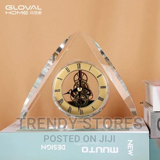 Triangle Shape Clear Crystal Personalized Clock - main view