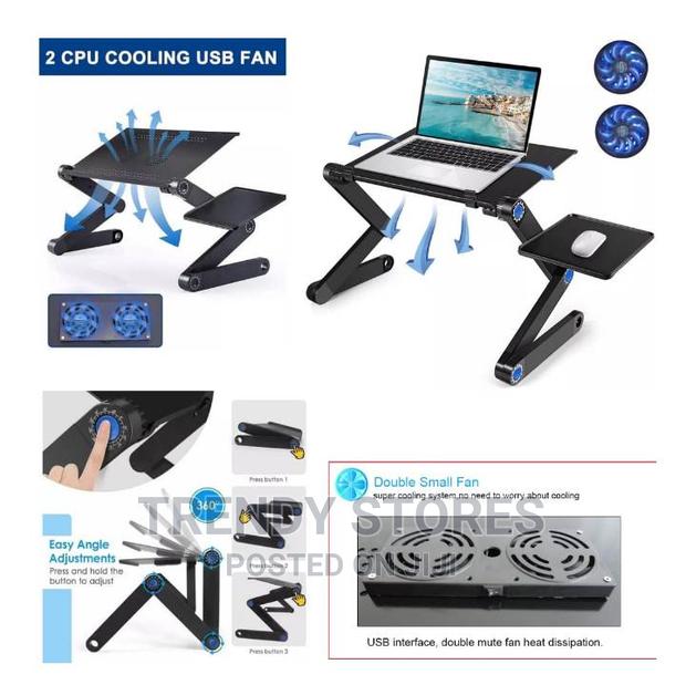 Double Fan Adjustable Laptop Stand With Mouse Pad - main view