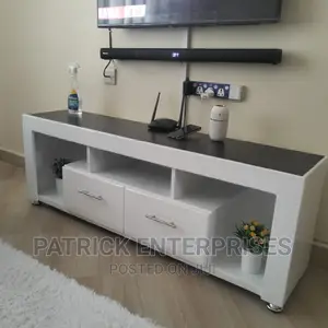 Morden Wooden TV Stand With LED Lights
