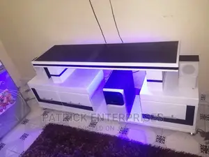 Morden Wooden TV Stand With LED Lights