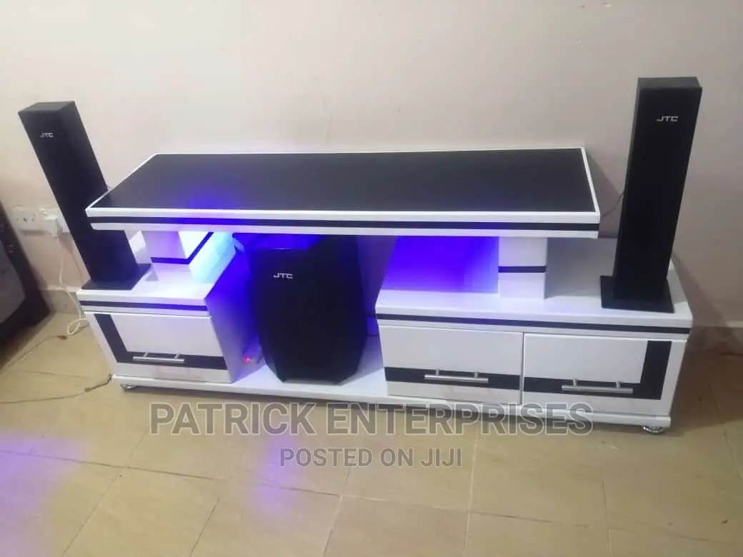 Morden Wooden TV Stand With LED Lights