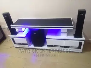 Morden Wooden TV Stand With LED Lights