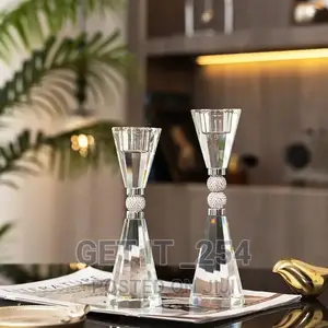 Silver Luxury Crystal and Rhinestone Candle Holder