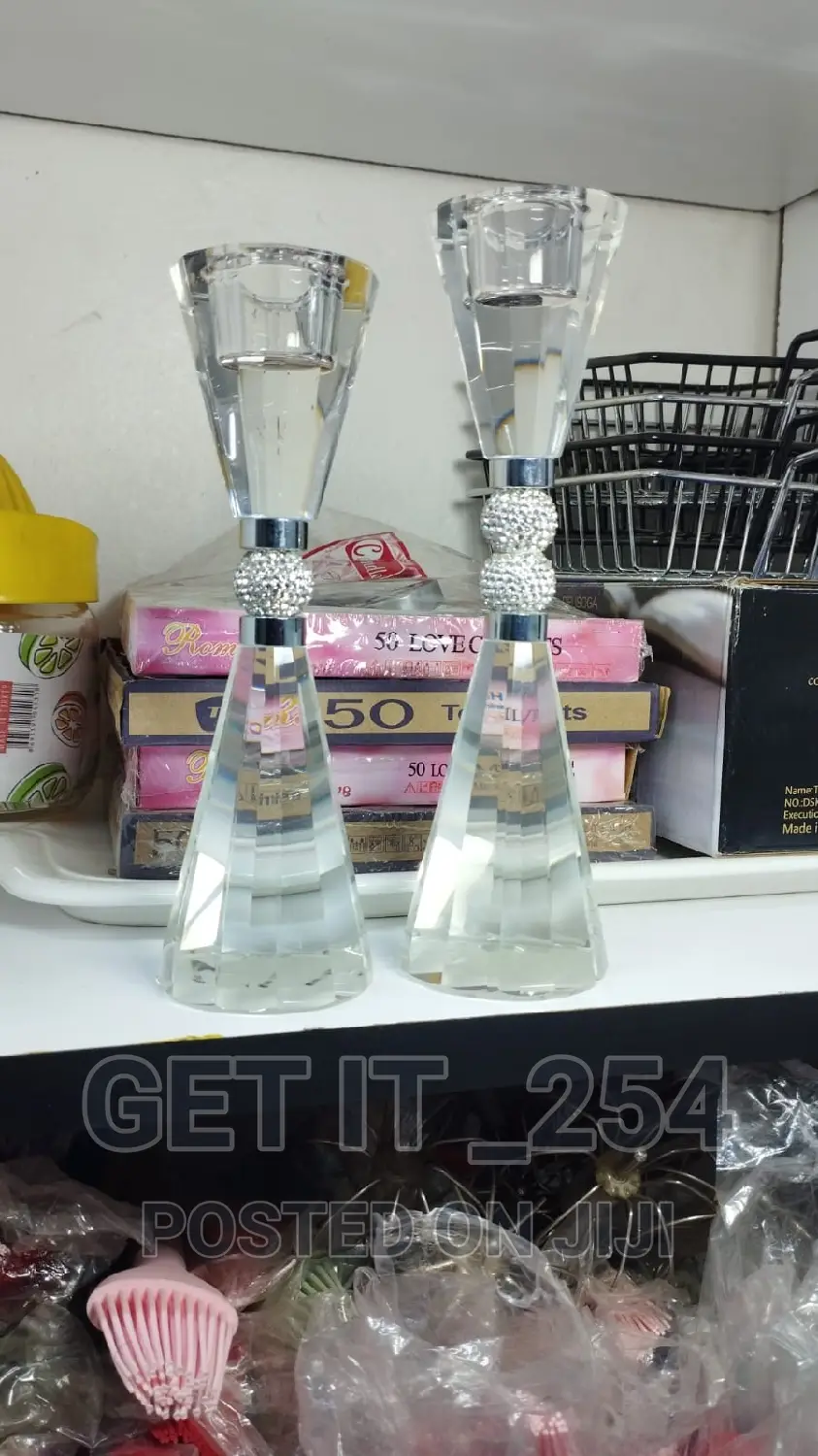 Silver Luxury Crystal and Rhinestone Candle Holder