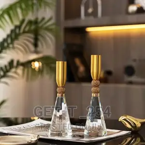 Golden Luxury Crystal and Rhinestone Candle Holder