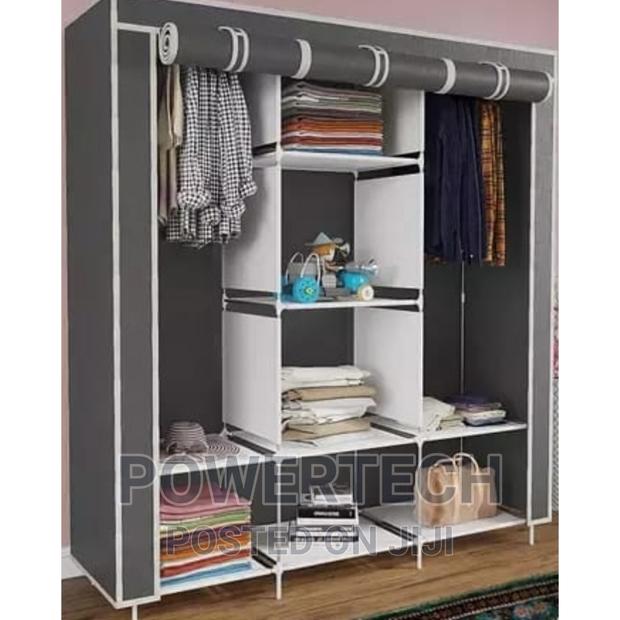 3 Column Metallic Portable Wardrobe - main view