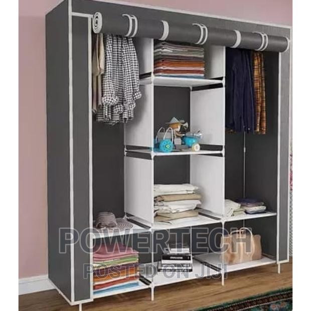3 Column Metallic Portable Wardrobe - main view