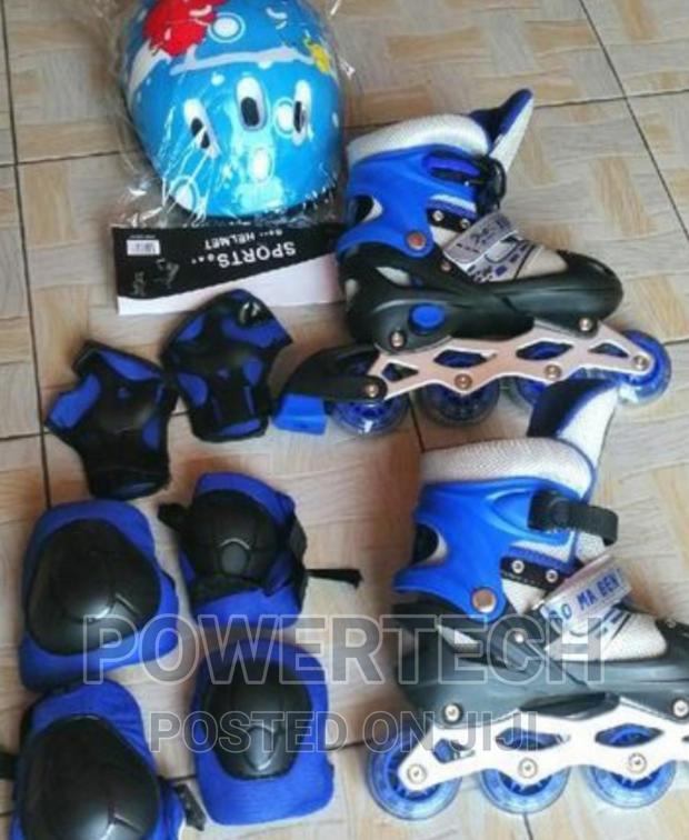 Complete Kit Blue Roller Skates Shoes
*"