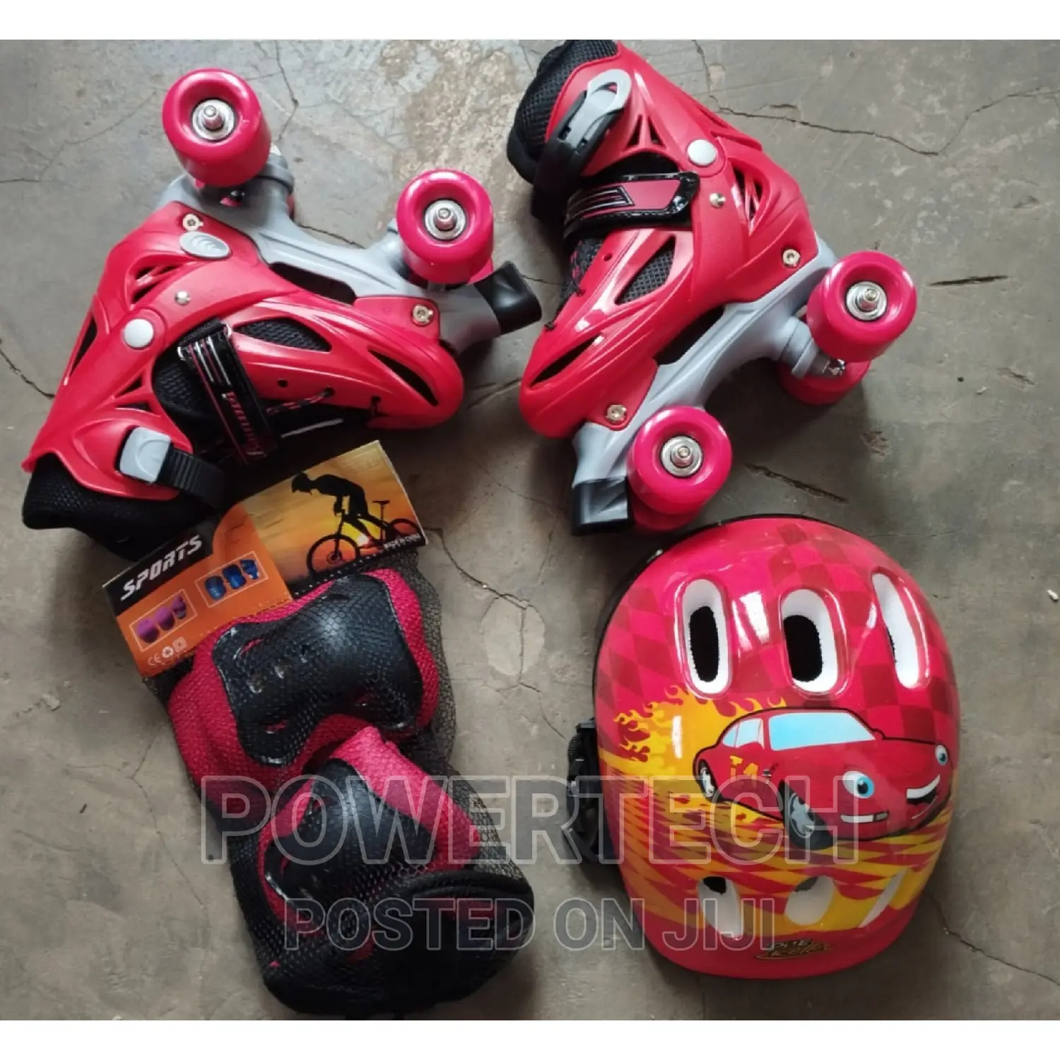 Four Wheel Full Skating Shoe- Red