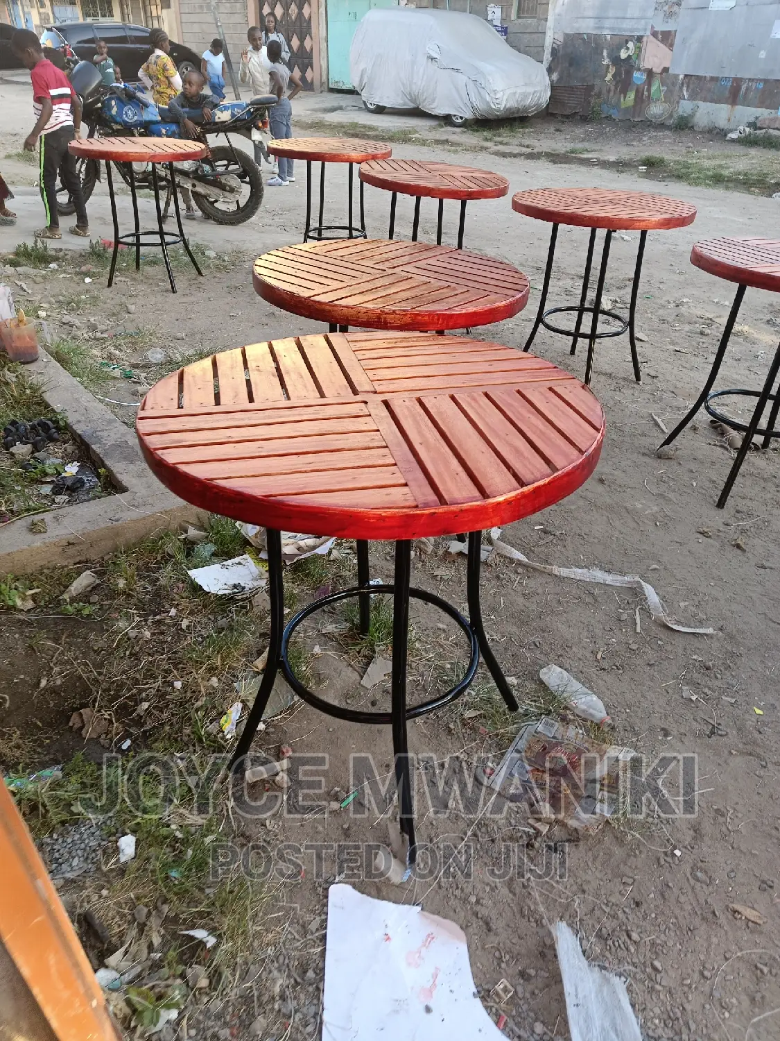 Mahogany Round Tables.