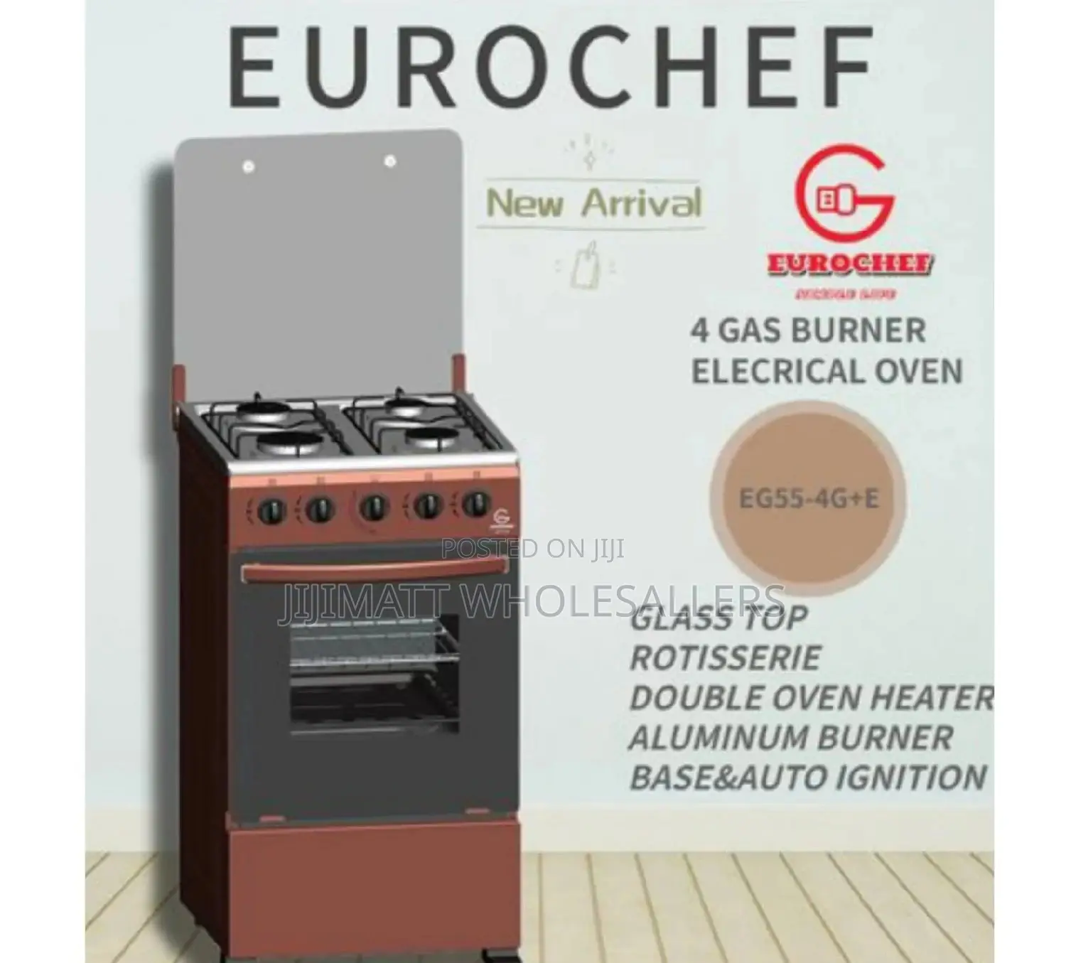 Eurochef Free Standing 4burner Gas Cooker With Electric Oven