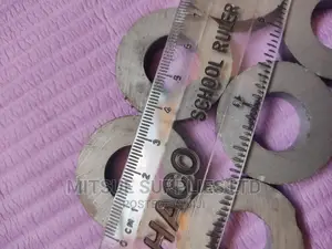HALF a Dozen Round Ceramic Magnets With Hole- 3.9 Diameter