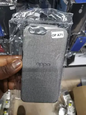 Oppo A71 Gray Fabric Jeans Texture Camera Protection Case
