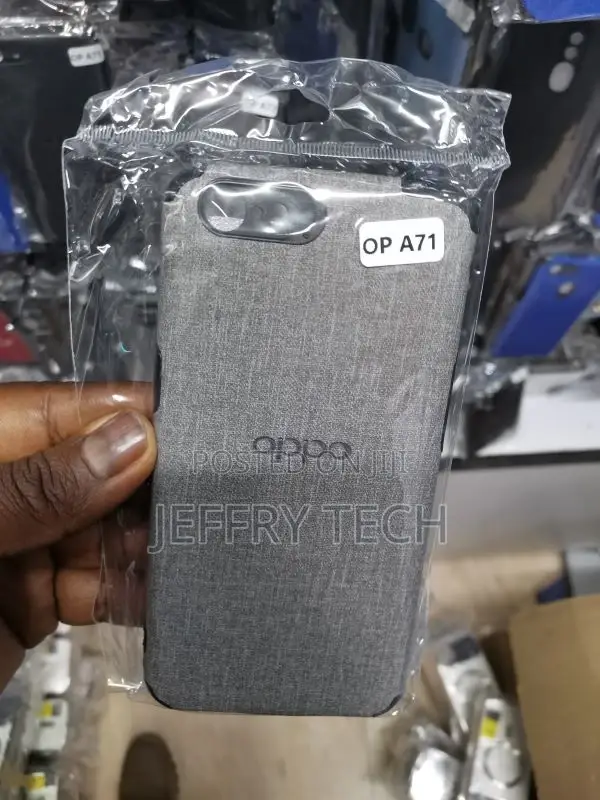 Oppo A71 Gray Fabric Jeans Texture Camera Protection Case