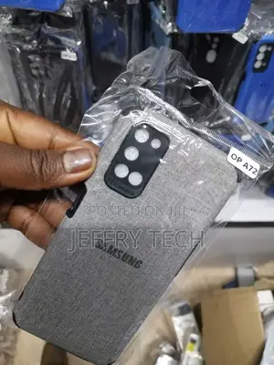 Oppo A72 Gray Fabric Jeans Texture Camera Protection Case