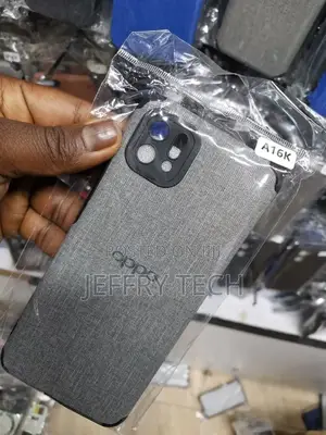 Oppo A16k Gray Fabric Jeans Texture Camera Protection Case