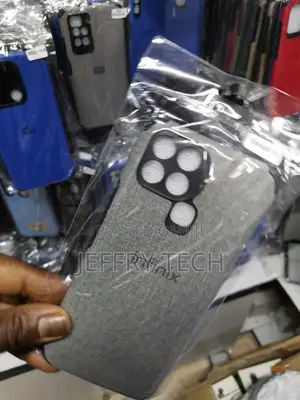 Infinix Smart 6 Cover Black Jeans Fabric Texture Leather So