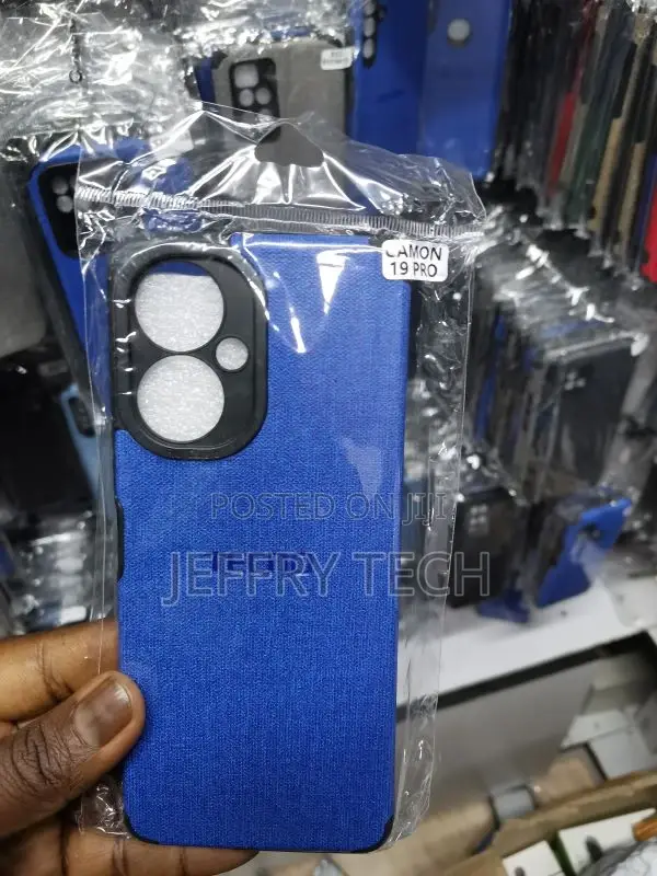 Camon 19 Pro Cover Blue New Jeans Fabric Texture Leather So