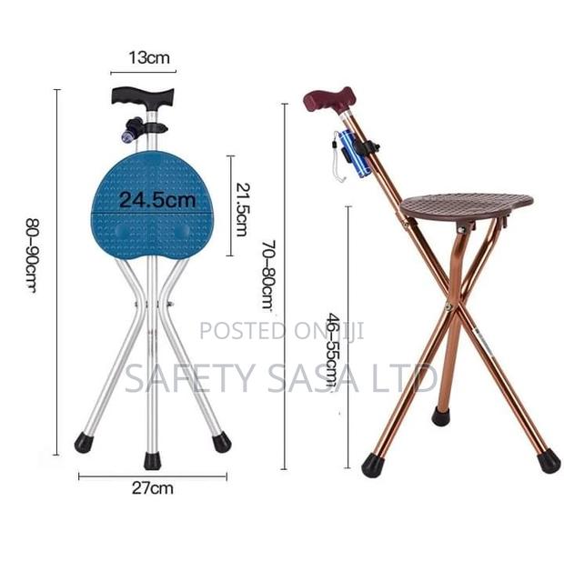Aluminum Folding Adjustable Three-Legged Chair With Stool - thumbnail 3