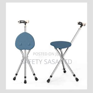 Aluminum Folding Adjustable Three-Legged Chair With Stool - main view