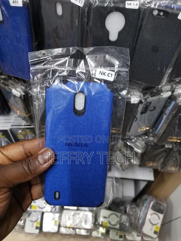 Nokia C1 Blue Fabric Jeans Texture Camera Protection Case - main view