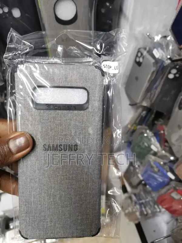 S10 Plus Gray Fabric Jeans Texture Camera Protection Case