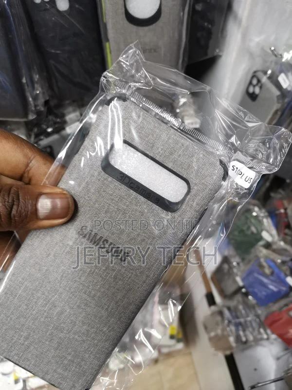 S10 Plus Gray Fabric Jeans Texture Camera Protection Case - thumbnail 3