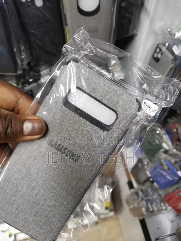 S10 Plus Gray Fabric Jeans Texture Camera Protection Case