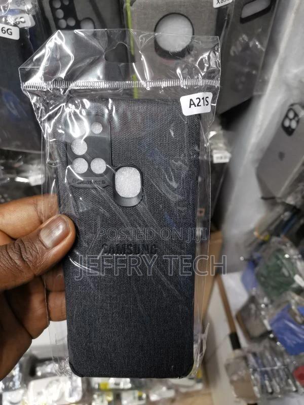Samsung A21s Gray Fabric Jeans Texture Camera Protection Cas - main view