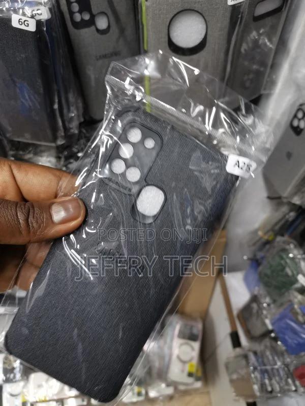 Samsung A21s Gray Fabric Jeans Texture Camera Protection Cas - thumbnail 2