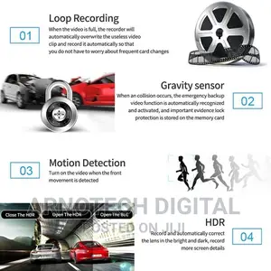 3 Cameras 4 Inch 3 Lens Car DVR