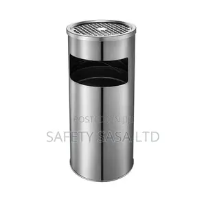 Kitchen Trash Cans Stainless Steel Round With Ashtray Waste