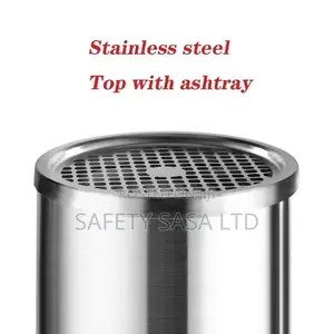 Kitchen Trash Cans Stainless Steel Round With Ashtray Waste