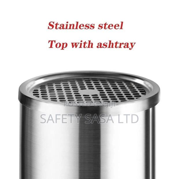 Kitchen Trash Cans Stainless Steel Round With Ashtray Waste - thumbnail 5