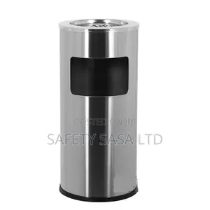 Kitchen Trash Cans Stainless Steel Round With Ashtray Waste
