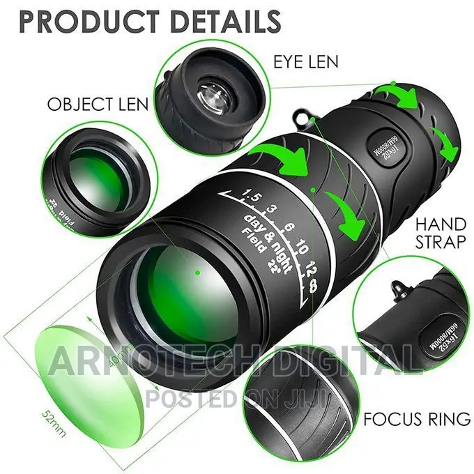 Waterproof 16x52 Monocular Dual Focus Optics