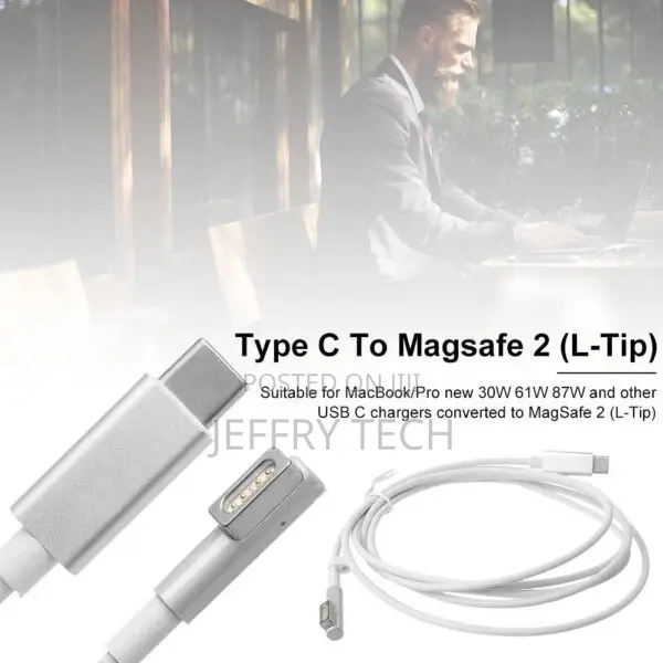 Type C to Magnetic 1 L-Tip Power Cable Compatible With Mac-