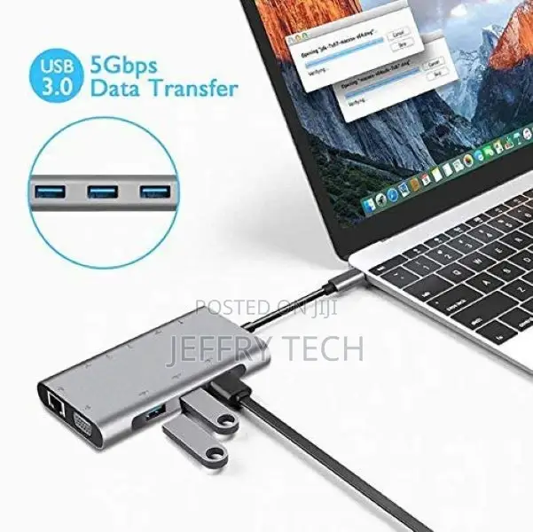 10 in 1 USB C Hub Adapter, Dongle Type C Aluminum Hub Adapte