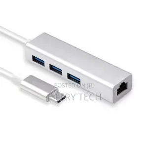 USB 3.1 Type C to 3 Ports USB 2.0 Hub With Ethernet Network