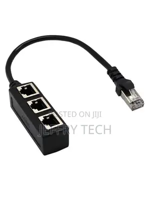 RJ45 Splitter Adapter, RJ45 1 Male to 3 Female Ports Socket