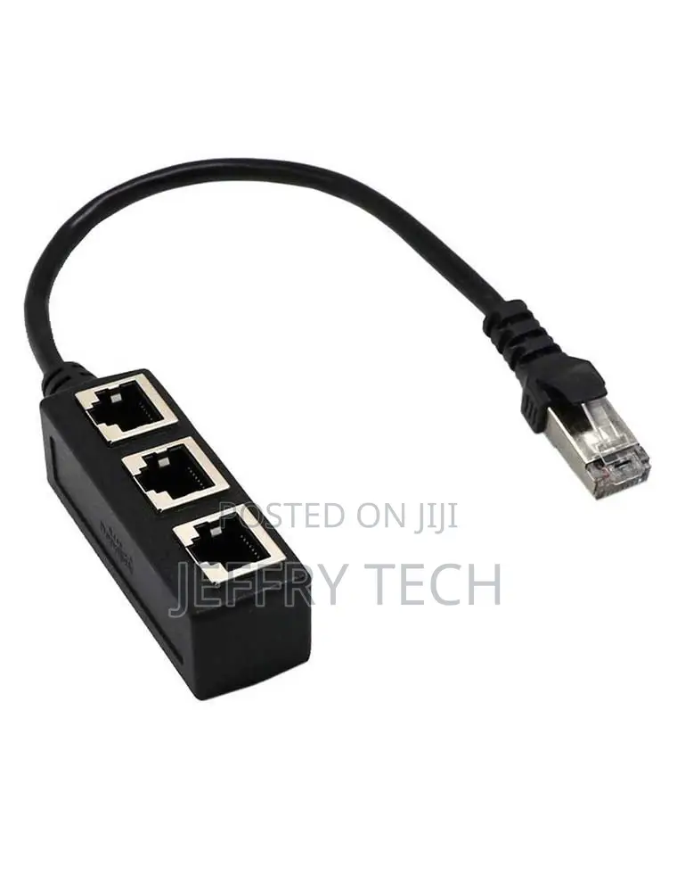 RJ45 Splitter Adapter, RJ45 1 Male to 3 Female Ports Socket