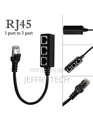 RJ45 Splitter Adapter, RJ45 1 Male to 3 Female Ports Socket