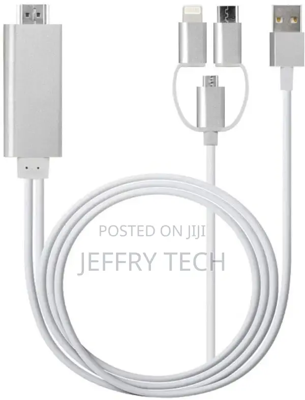 3-in-1 Lighting/Type-C/Micro USB to HDMI Cable for IOS and A