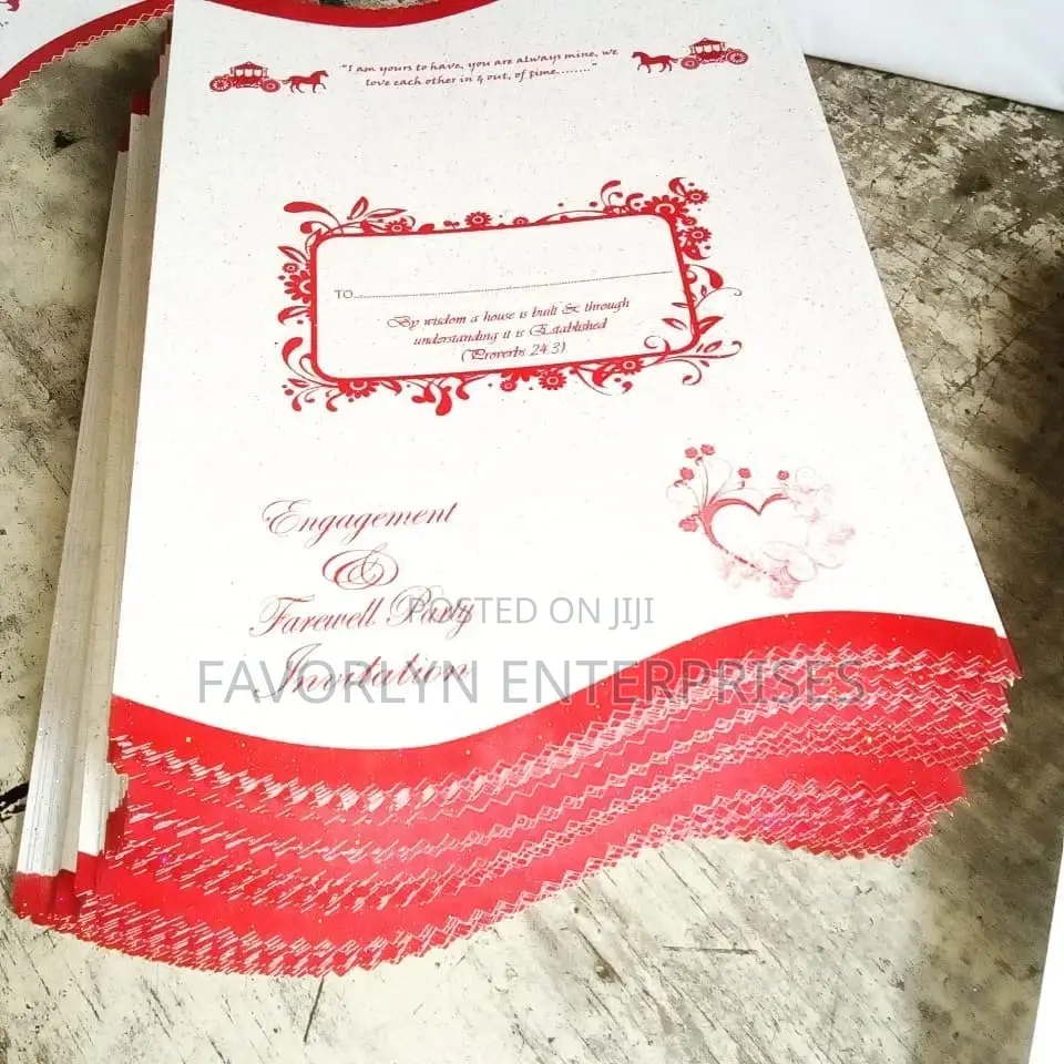 Printed Wedding Card Available