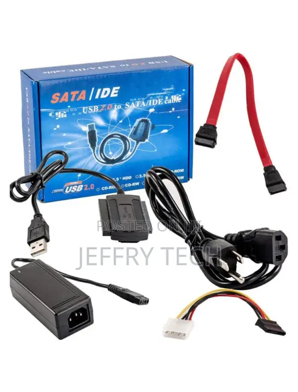 USB 2.0 to SATA + IDE (2.5/3.5/5.25′) Cable Converter Adapte