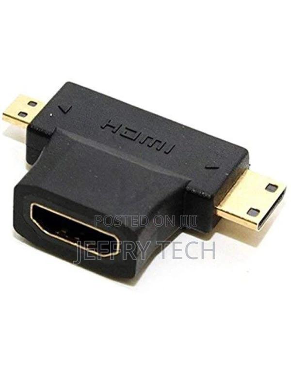 3-in-1 HDMI Female to Micro/Mini HDMI Male Adapter Connecter
