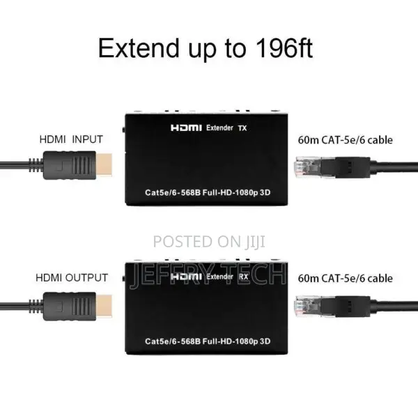 HDMI Extender Over CAT 5e|6|7 Cable (60M Extender Over Singl