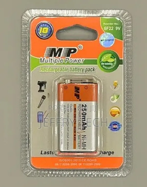 MP Rechargeable 9V Battery -300mah