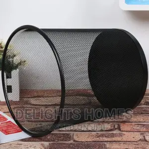 Black Circular Waste Bin